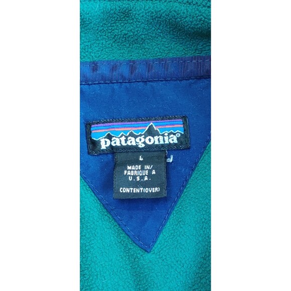 Patagonia Snap T Fleece Sweater Men Large Green Made USA Pullover Jacket Vintage - Picture 3 of 9